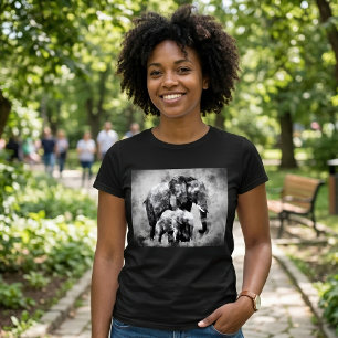 Majestueuze vrouwelijke Afrikaanse olifant met kal T-shirt