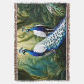 Majestueuze witte en blauwe pauw in bos deken (Voorkant Verticaal)