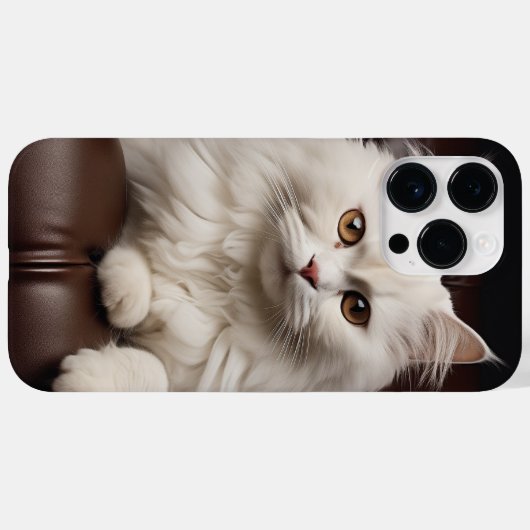 Majestueuze witte kat Case-Mate iPhone case (Achterkant (horizontaal))
