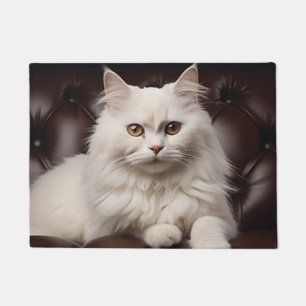 Majestueuze witte kat deurmat