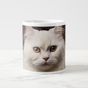 Majestueuze witte kat extra grote beker