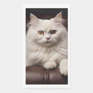 Majestueuze witte kat servet