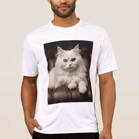 Majestueuze witte kat t-shirt (Voorkant)