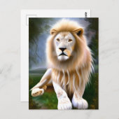 Majestueuze witte leeuw etherische kunst briefkaart (Voorkant / Achterkant)