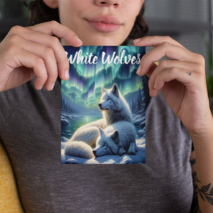 Majestueuze witte wolven in de sneeuw briefkaart