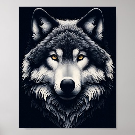 Majestueuze wolf blik poster (Voorkant)