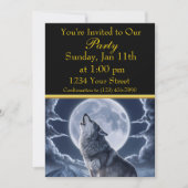 Majestueuze wolf boven besneeuwde bergtop kaart (Voorkant)