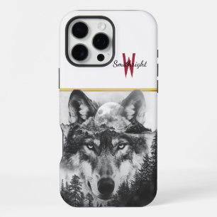 Majestueuze wolf die staart onder een lichtgevende iPhone 16 pro max hoesje