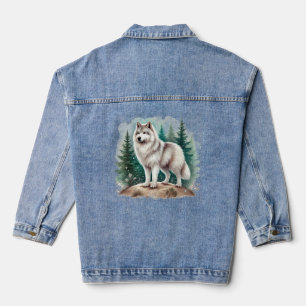 Majestueuze wolf in een bos denim jacket