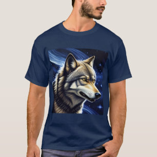 Majestueuze Wolf Onder Sterrenhemel T-shirt