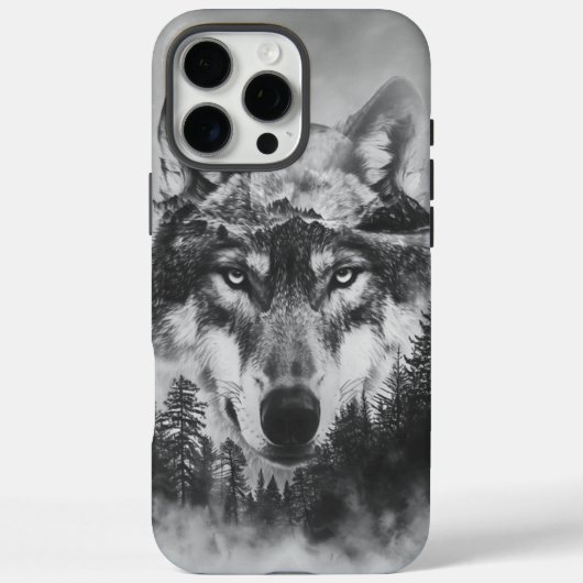 Majestueuze wolf staart onder een stralende volle  Case-Mate iPhone case (Achterkant)