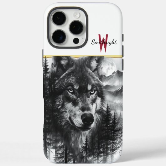 Majestueuze wolf staart over maanverlichte bosland Case-Mate iPhone case (Achterkant)