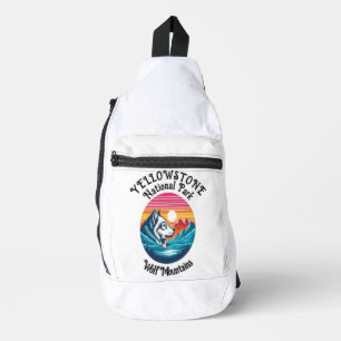 Majestueuze wolf van Yellowstone Sling Bag