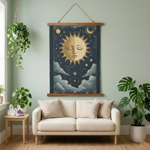 Majestueuze Zon Hemelse Ster Mystieke Kunst Spirit Hangend Wandkleed