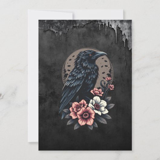 Majestueuze zwarte raaf kaart (Achterkant)