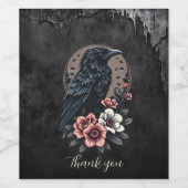 Majestueuze zwarte raaf wijn etiket (Enkel label)