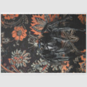 Majestueuze zwarte Sinaasappel barokke spin illust Tissuepapier (Voorkant)