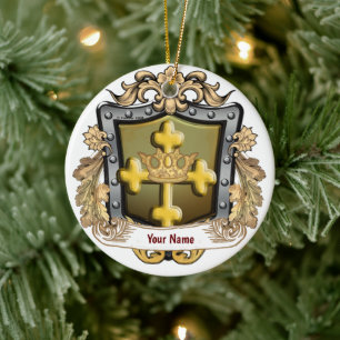 Majesty Family Crest Achternaam Keramisch Ornament