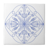 Majolica blauw Amalfi Kust Sardine Vis & citrus Tegeltje (Voorkant)