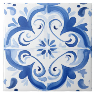 Majolica, blauwe tegels, Siciliaanse tegels, Keram Tegeltje