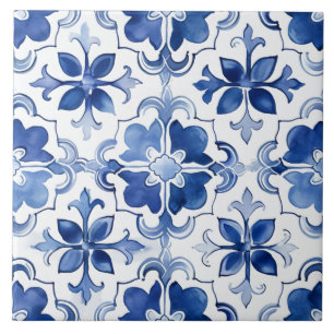 Majolica, blauwe tegels, Siciliaanse tegels, Keram Tegeltje