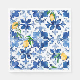 Majolica,citroenen, Siciliaanse tegels Servet
