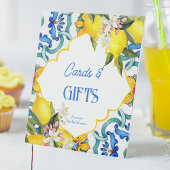 Majolica en tuiles bleues citrons signe cadeaux d'