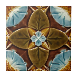 Majolica Gothic Tile c1893 Mintons  Design Tegeltje