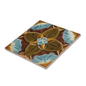 Majolica Gothic Tile c1893 Mintons Design Tegeltje (Zijkant)