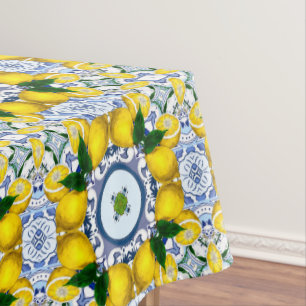 Majolica, mediterrane tegels, tafelkleed