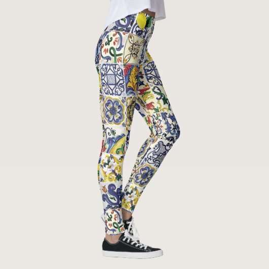 Majolica Pattern Print Leggings (Rechts)