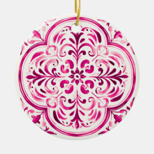 Majolica Roos Keramisch Ornament