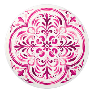 Majolica Roos Keramische Knop