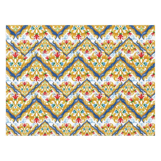 Majolica, Siciliaanse stijl, Long Table Runner Tafelkleed (Voorkant (Horizontaal))