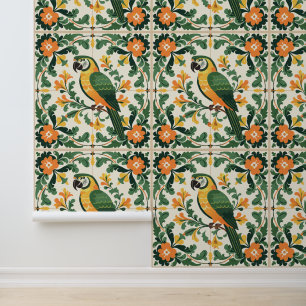 Majolica stijl papegaai Tegels Behang