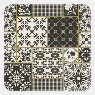 Majolica tegel Islamitische motieven. Vierkante Sticker