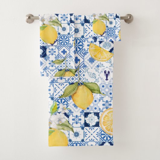 Majolique bleue méditerranéenne et citron (En situation)