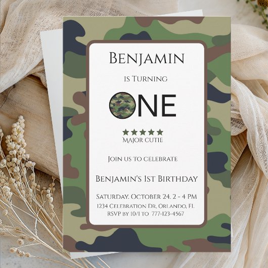 Major Cutie Birthday Invitation Kids Birthday Card