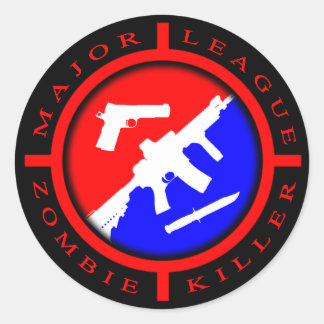 Major League Zombie Killer - wapens Ronde Sticker