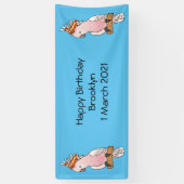 Major mitchell cockatoo bird cartoon illustratie spandoek (Verticaal)