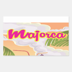 majorca vintage poster . rechthoekige sticker