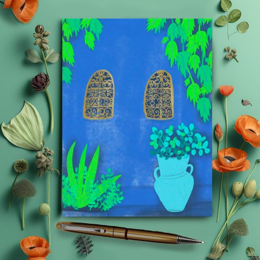 Majorelle Gardens Blue La Jardin Briefkaart