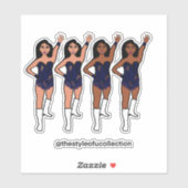 Majorette / Autocollants de danseuse Navy Frange (Feuille)