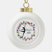 Majorette Baton Twirler Kerstornament Keramische Bal Ornament (Voorkant)