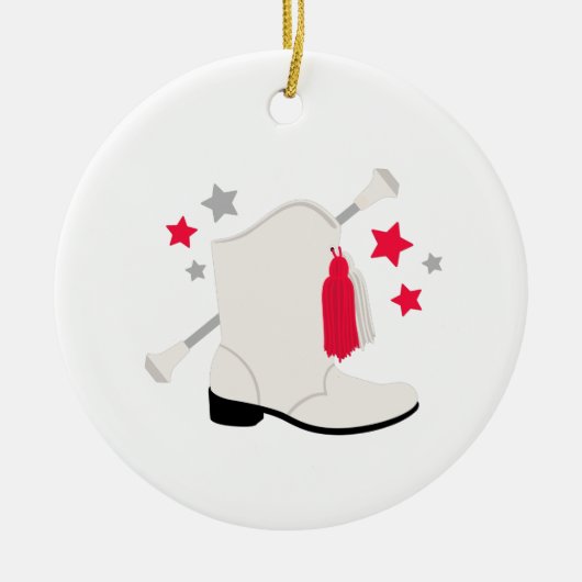 Majorette Boot Keramisch Ornament (Voorkant)