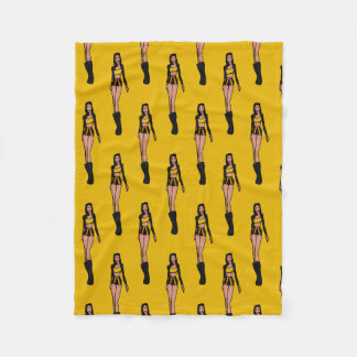 Majorette/Dancer Fleece Blanket Black & Gold Deken