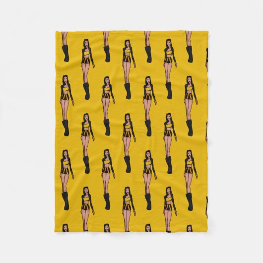 Majorette/Dancer Fleece Blanket Black & Gold Deken (Voorkant)