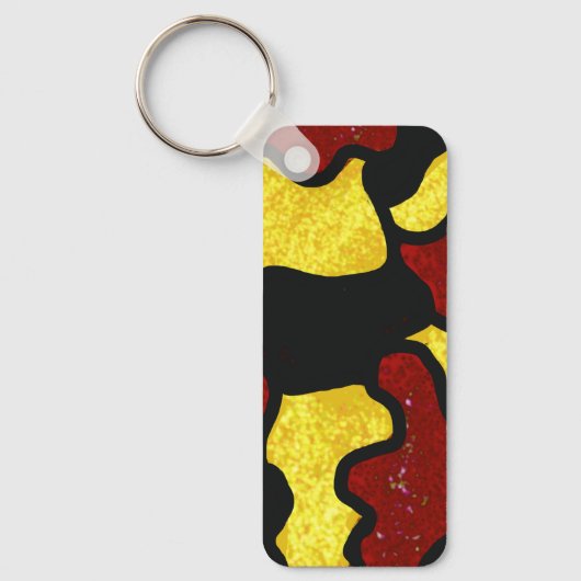 Majorette/ Dancer Keychain  Red Yellow Camo (Voorkant)