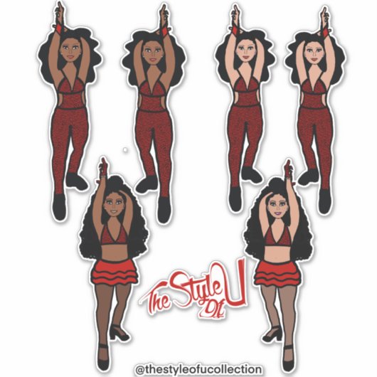 Majorette / Dancer Quick Change Stickers Rood x2 (Voorkant)