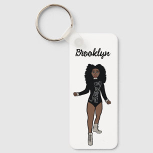 Majorette/ Dancer Sleutelhanger Black Silver Tiger